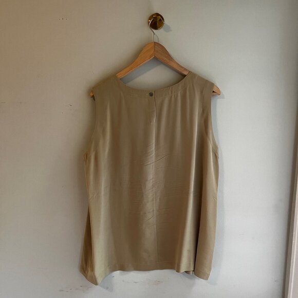 Vintage Lord & Taylor 100% Silk Sleeveless Blouse – Size 14 – Camel Tan - Picture 3 of 6